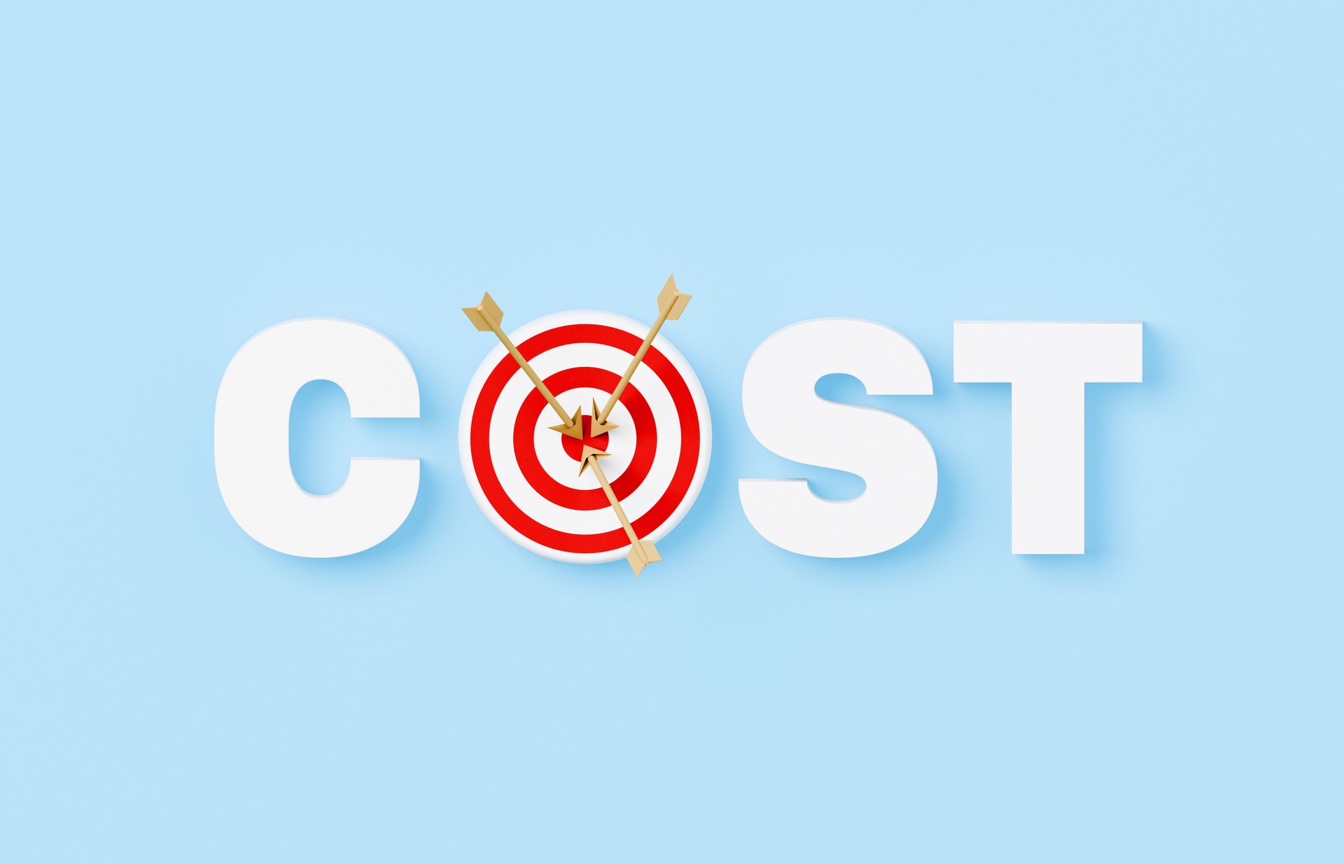 Cost spelled with text and a bulls eye